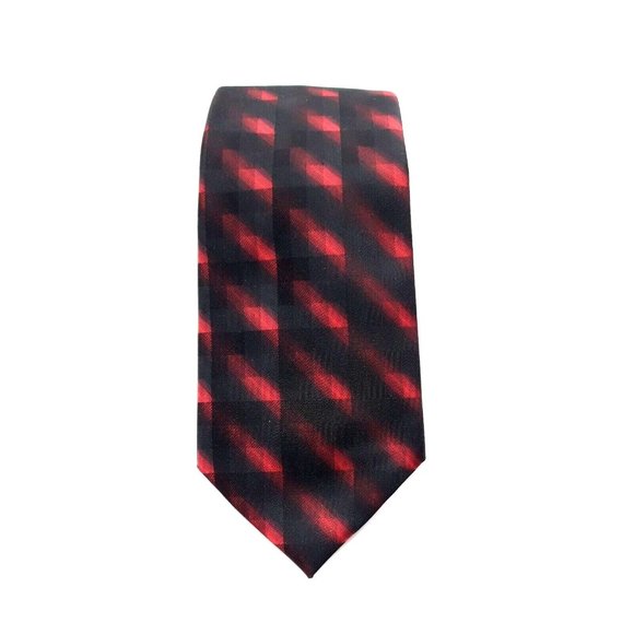 Apt 9 Mens Tie New Business Office Accessory Slimmer Style Silk Work Red Black - Picture 1 of 8